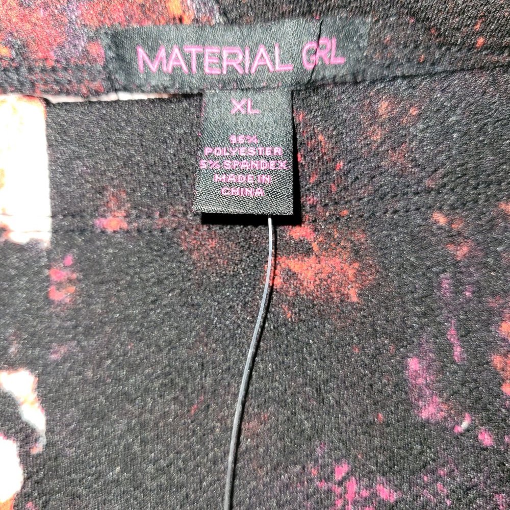 Material Girl NWT Red/Pink/Black Abstract Leggings XL - Picture 2 of 6